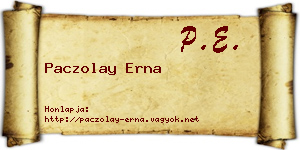 Paczolay Erna névjegykártya
