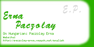 erna paczolay business card